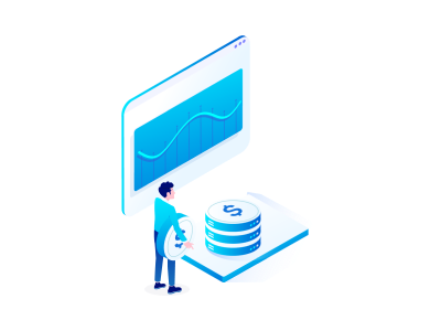 Illustration of man carrying servers to add revenue for his coworking space